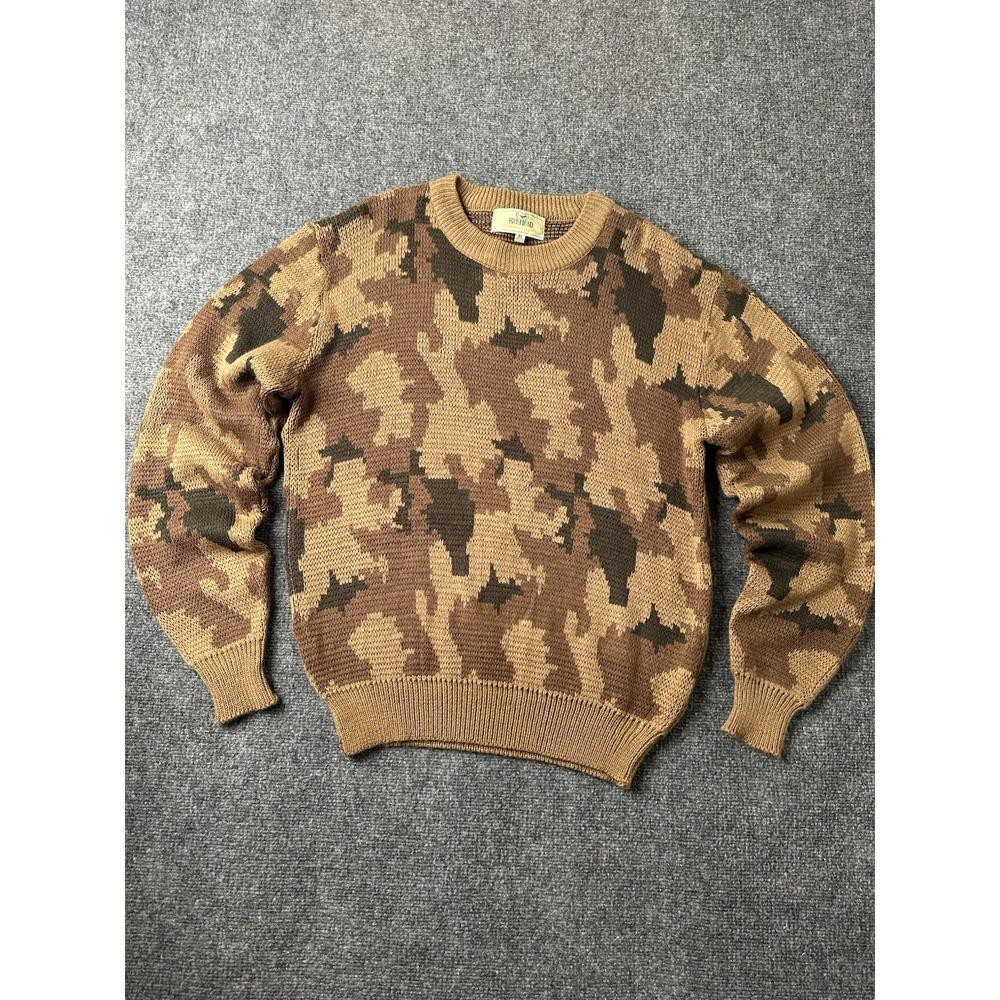 Mens Camo RedHead Hunting Knit Sweater Made in Korea, Size XL